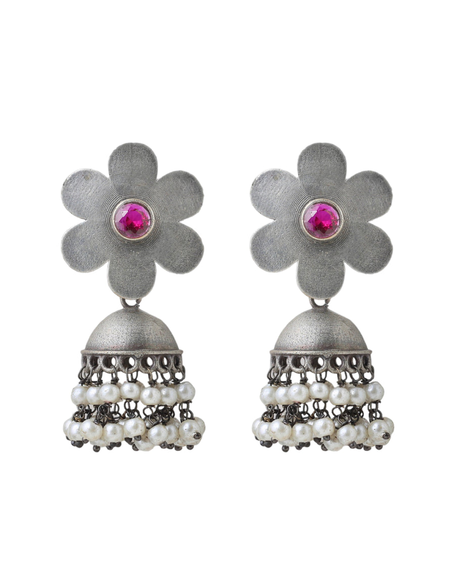 Manjari Floral Jhumka Earrings