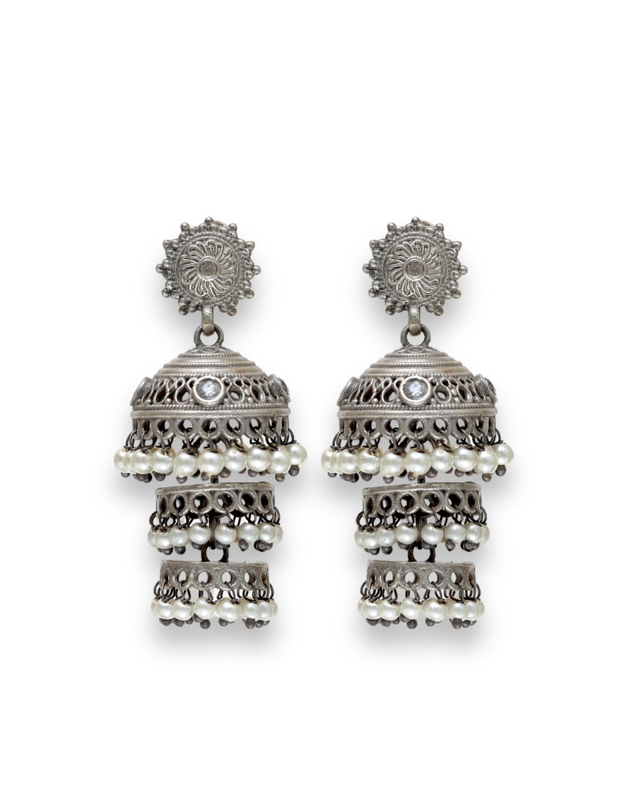 Three-Tier Jhumka Earrings