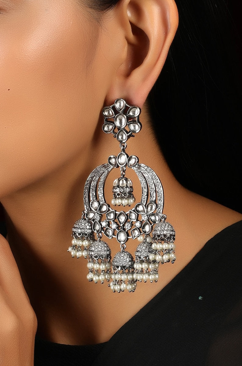 Sitaara Victorian Jhumki Chandbali Earrings