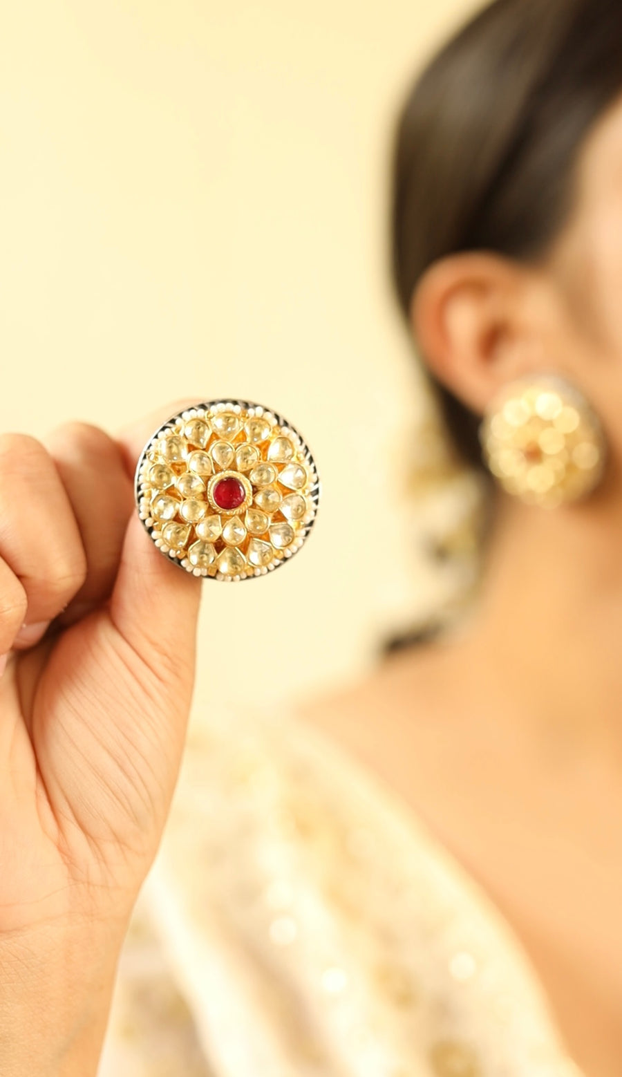 Nazma Statement Kundan Studs