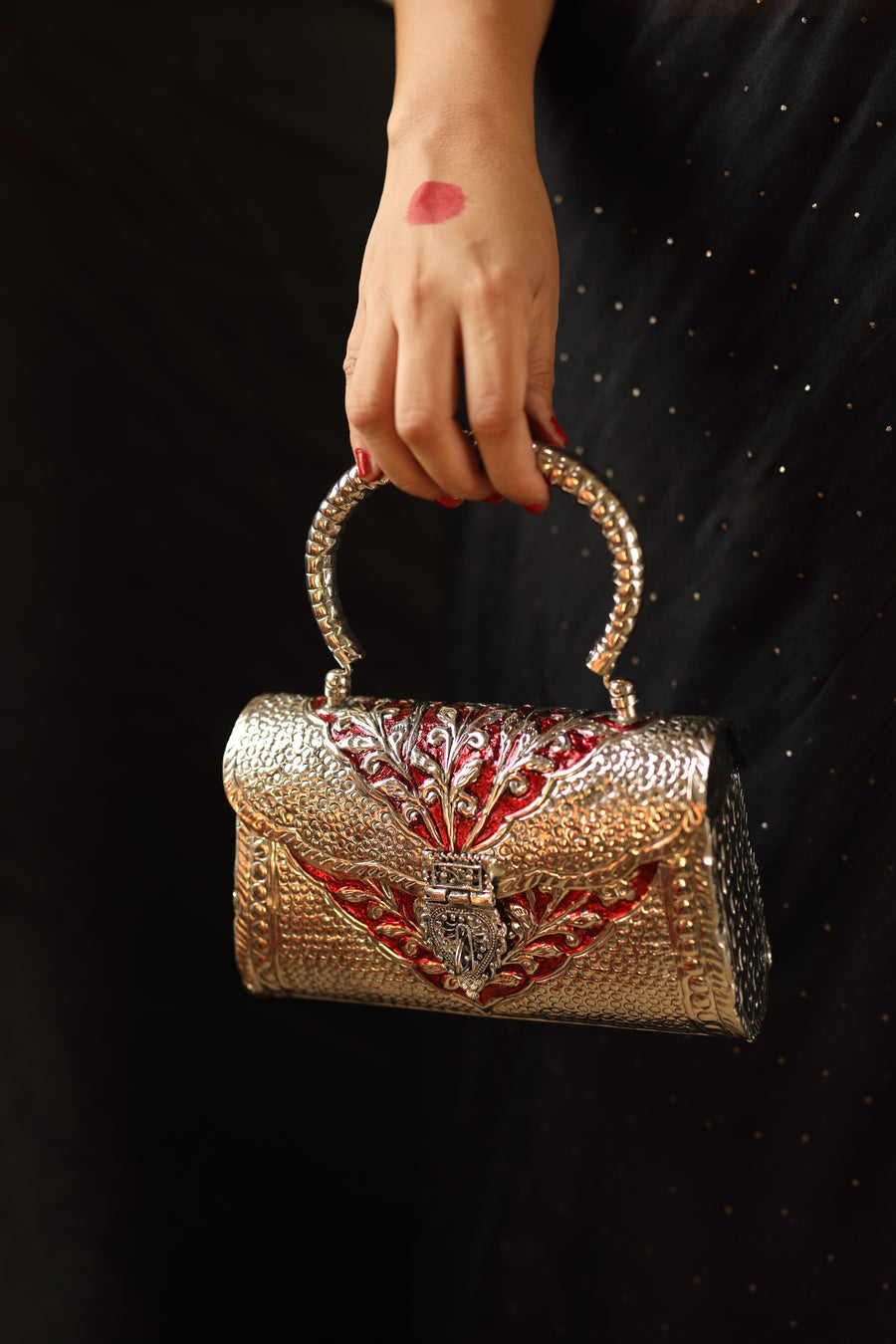 Meenakari Chitai Work Purse