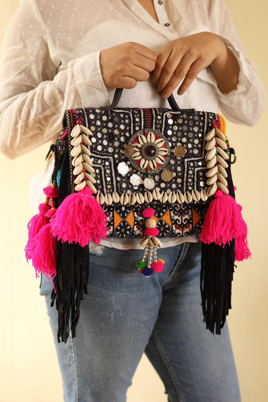 Araish Kutchi Bag With Belt