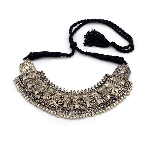 Matsya Oxidised Silver Necklace