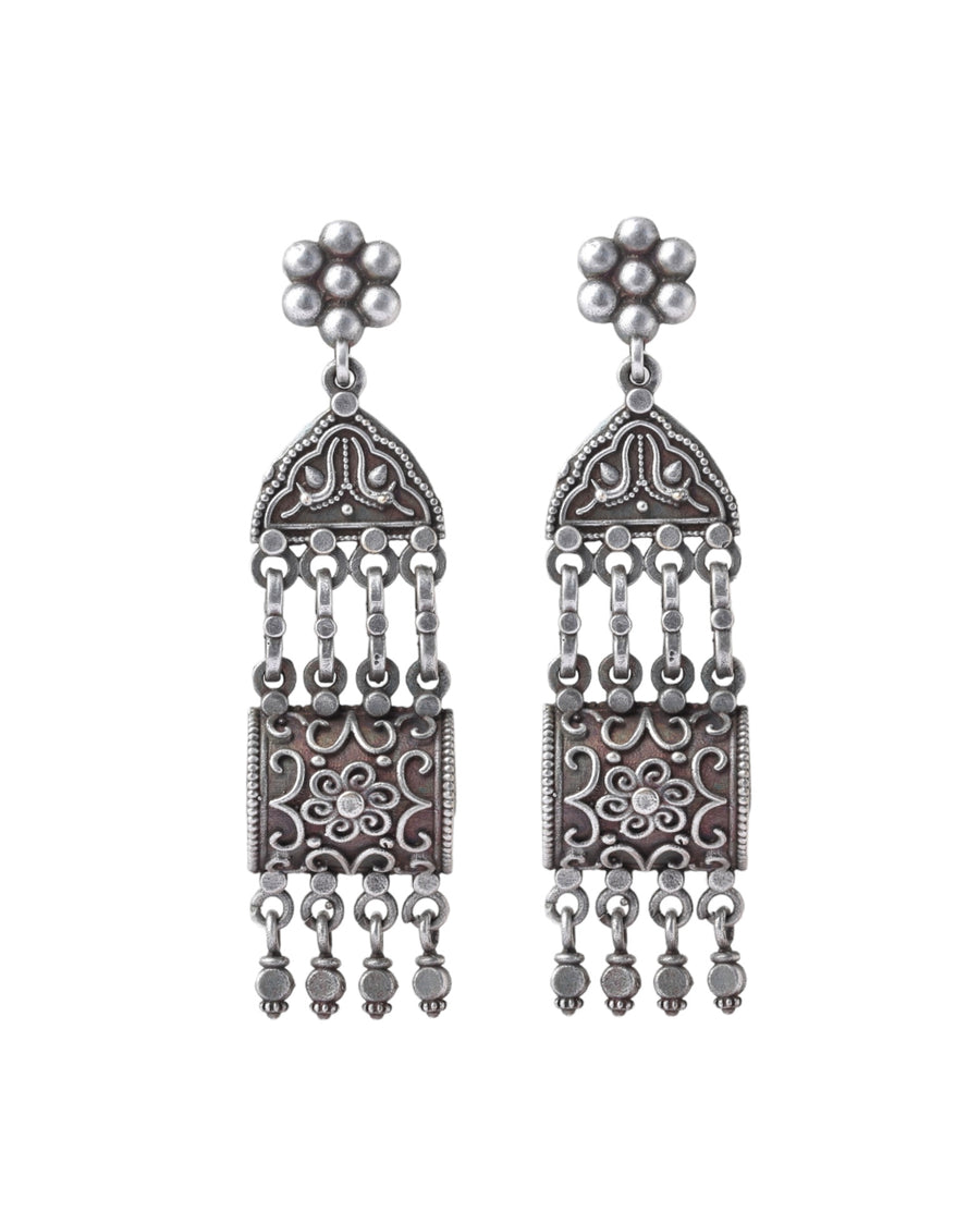 Nakashee Tribal Danglers With Floral Motifs