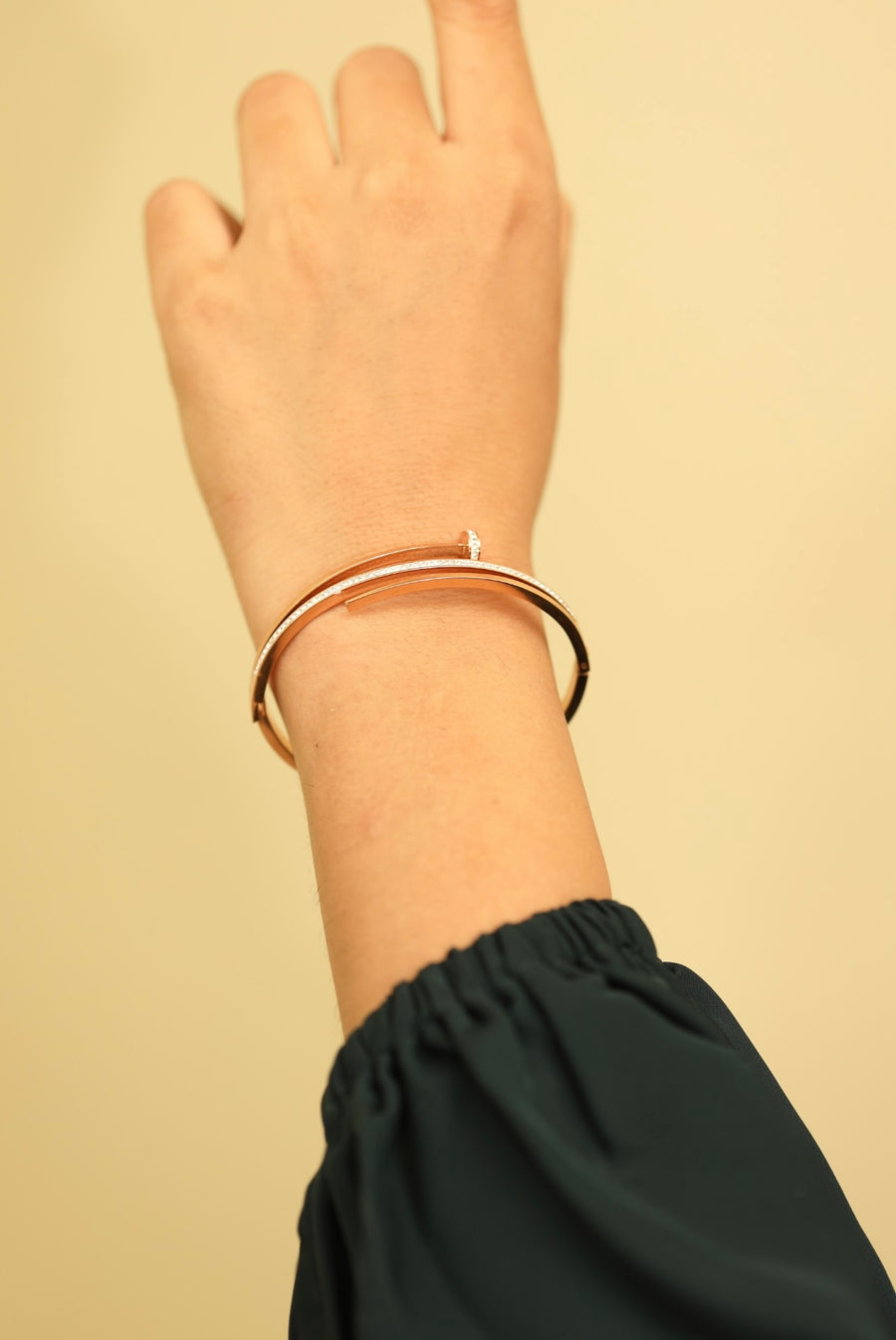 Sleek Stone Studded Bangle Bracelet