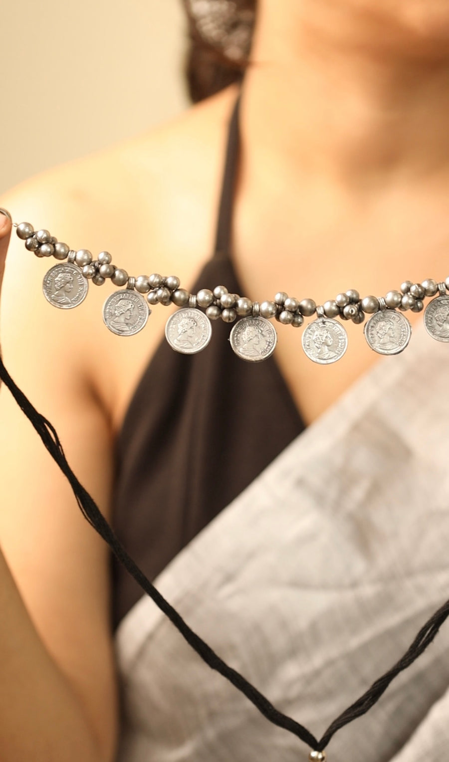 Coin Choker With Earrings