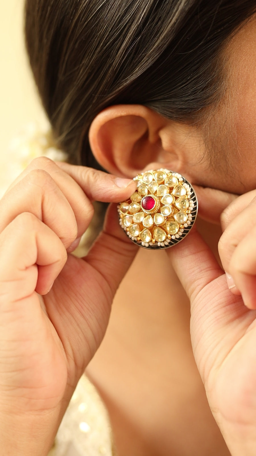 Nazma Statement Kundan Studs