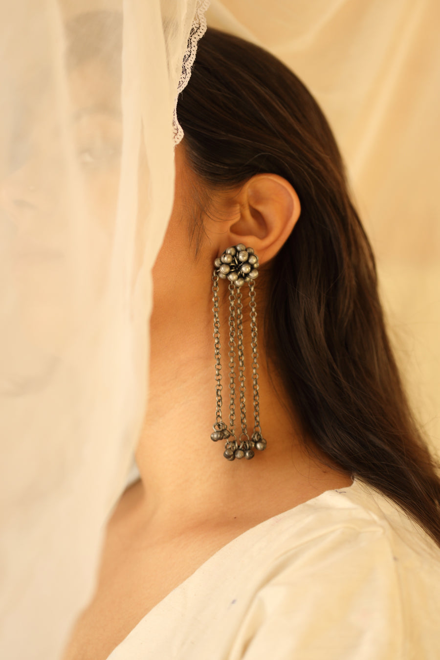 Niyashi Tasseled Ghungroo Earrings